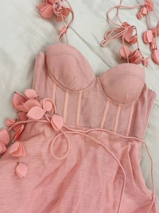 Zimmermann Dresses & Skirts - Zimmermann Pink Floral Appliqué Maxi Dress Size 1